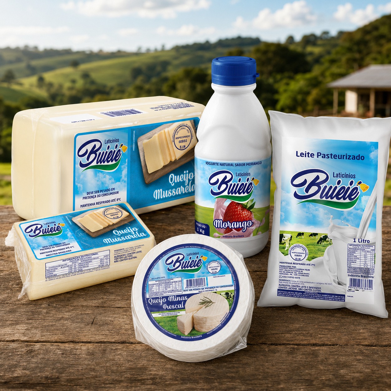 Buieiê Laticínios — Linha Completa de Rótulos